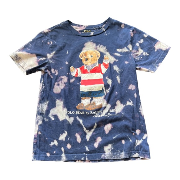 Kids repurposed bleached tee Polo Bear - Picture 1 of 3